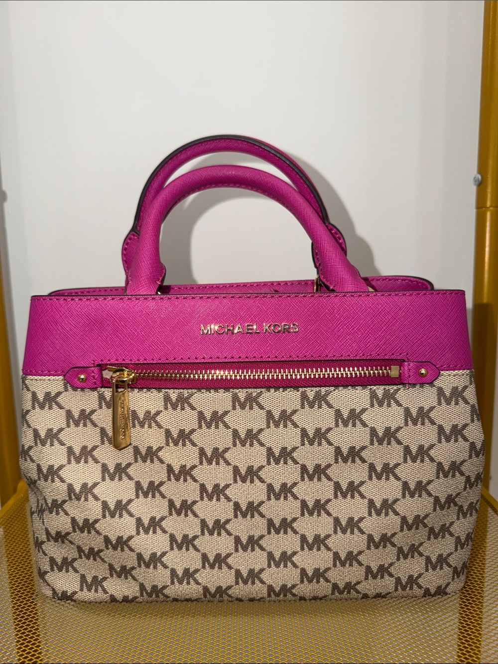 Michael Kors Hot Pink MK Signature Satchel